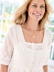 Cotton Traders White Broiderie Maxi Dress - Image 4 of 4