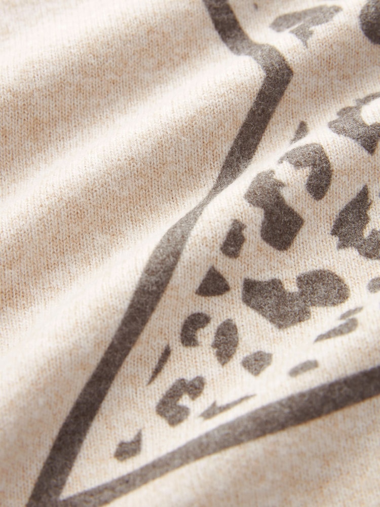 Neutral Star Cosy Lightweight Soft Touch Sleeve Detail Crew Neck Jumper - Image 2 of 4
