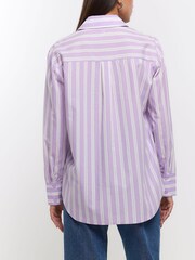 River Island Purple Poplin Stripe Shirt - Image 2 of 4