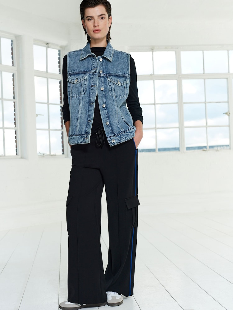 Mid Blue Sleeveless Denim Gilet Jacket - Image 2 of 6