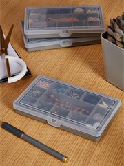 Wham Set of 3 Grey Plastic Organisers With 13 Divisions - Image 1 of 2