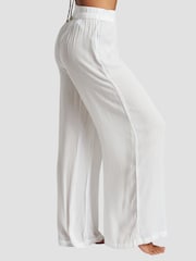 South Beach White Crinkle Vicose Wide Leg Trousers - Image 2 of 6