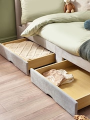 Soft Texture Light Grey Kids Marlow Drawer Upholstered Frame - Image 6 of 11