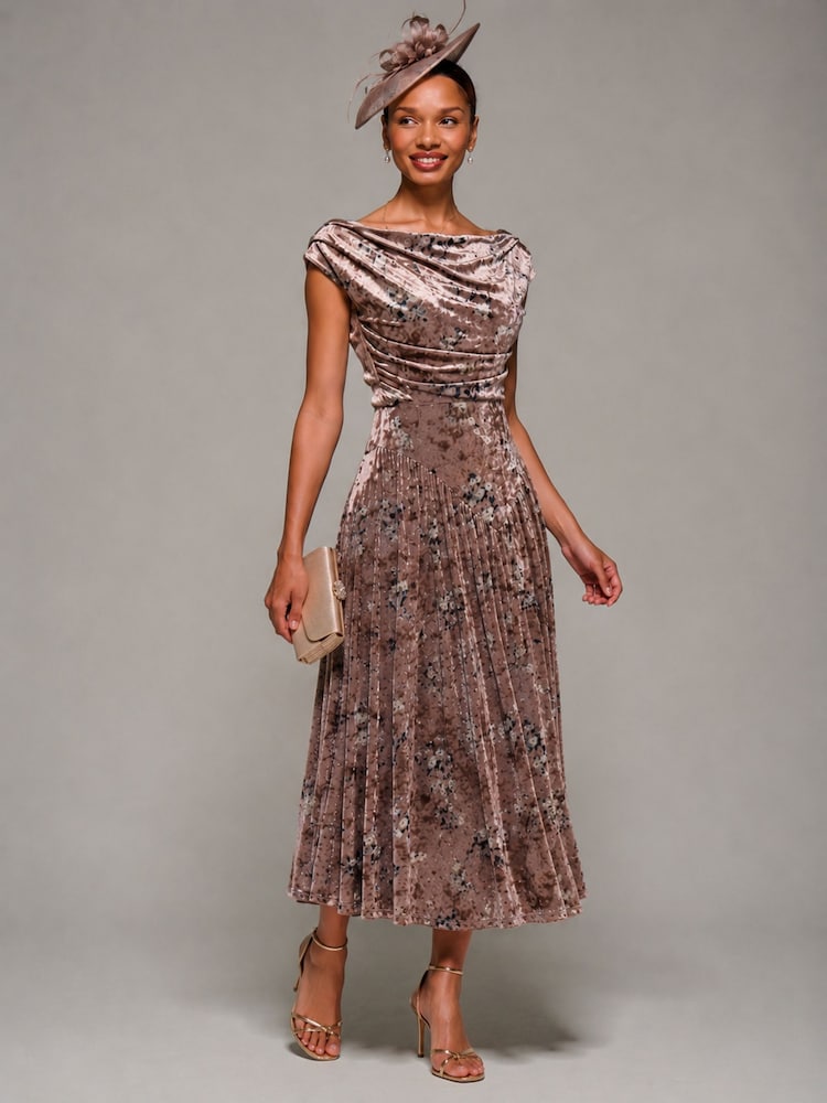 Jolie Moi Cream Cowl Neck Velvet Midaxi Dress - Image 6 of 6 Jolie Moi Cream Cowl Neck Velvet Midaxi Dress - Image 6 of 6
