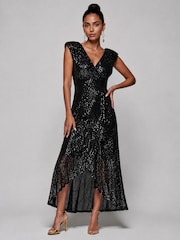 Jolie Moi Sequin Asymmetric Maxi Dress - 6суретінің 1 суреті