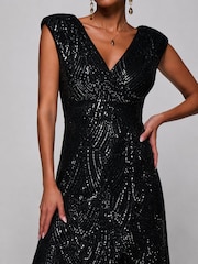 Jolie Moi Sequin Asymmetric Maxi Dress - 6суретінің 3 суреті
