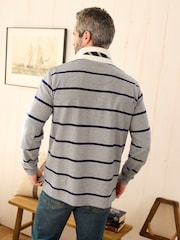 Cotton Traders Grey Heritage Stripe Rugby Shirt - Image 2 of 4