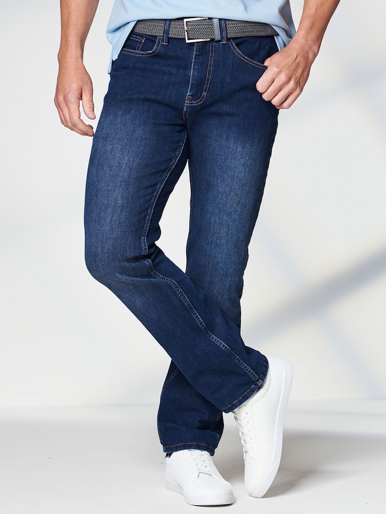 Cotton Traders Blue Ultimate Comfort 4-Way Stretch Straight Fit Jeans 31" - Image 2 of 4 Cotton Traders Blue Ultimate Comfort 4-Way Stretch Straight Fit Jeans 31" - Image 2 of 4