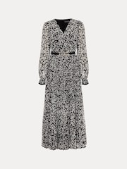 Phase Eight Black Spot Ayana Pleat Midaxi Dress - Image 7 of 7