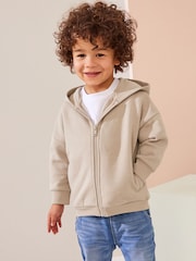 Stone Brown Zip Through Hoodie (3mths-7yrs) - Image 1 of 7