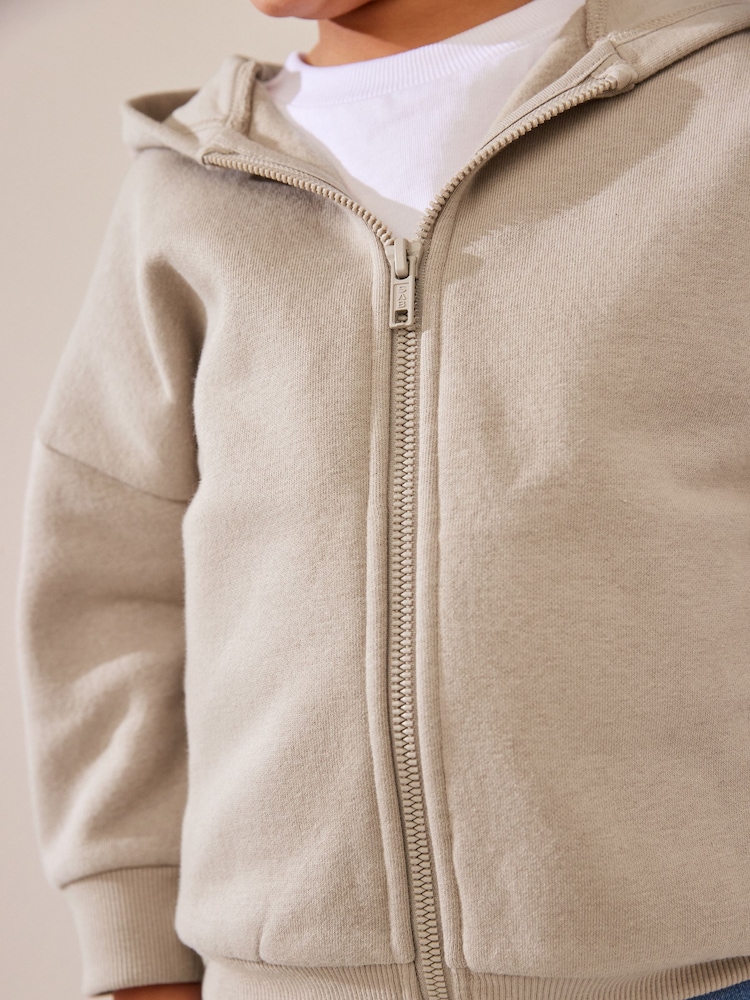 Stone Brown Zip Through Hoodie (3mths-7yrs) - Image 3 of 7