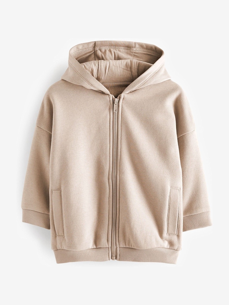 Stone Brown Zip Through Hoodie (3mths-7yrs) - Image 4 of 7