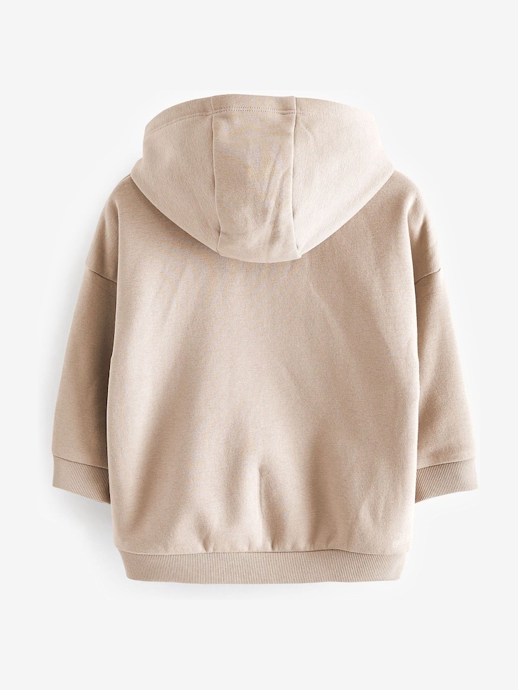 Stone Brown Zip Through Hoodie (3mths-7yrs) - Image 5 of 7