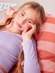 Lilac Purple Ribbed Stretch Top & Leggings Set (7-16yrs) - Image 4 of 8