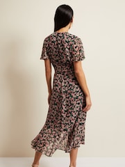 Phase Eight Black Fil Coupé Print Juliette Dress - Image 3 of 8