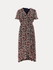 Phase Eight Black Fil Coupé Print Juliette Dress - Image 8 of 8