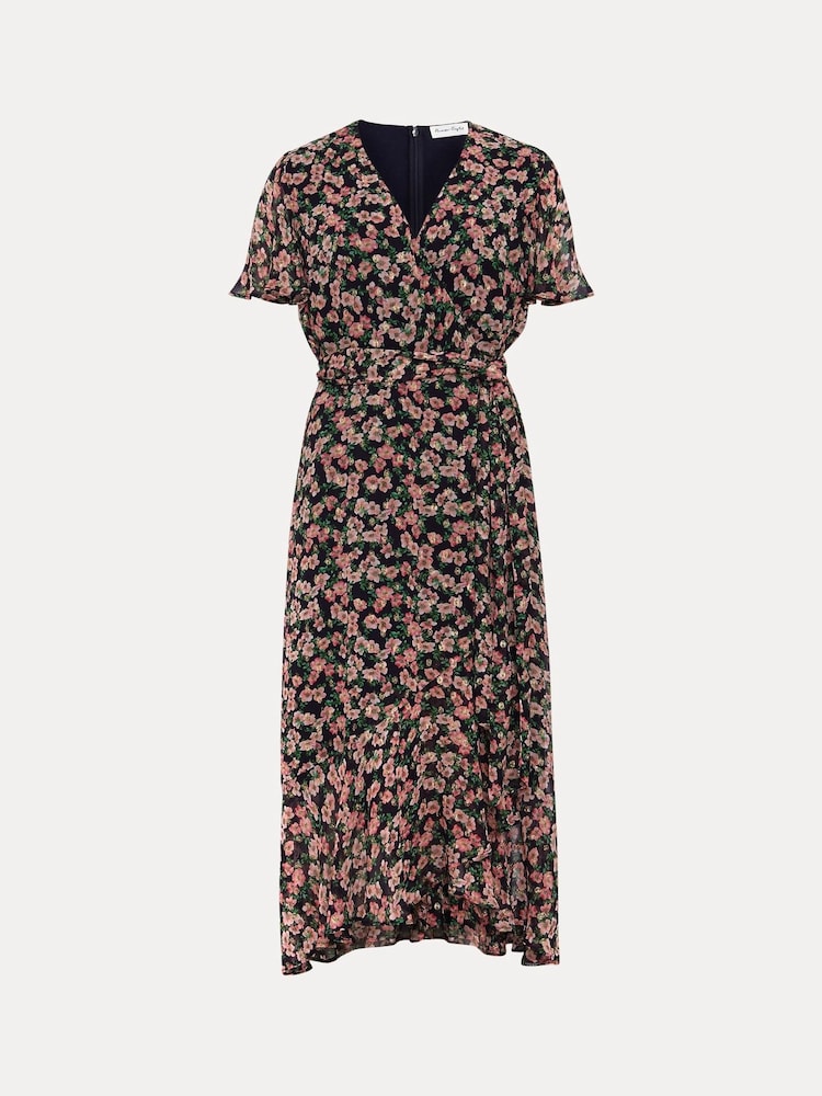 Phase Eight Black Fil Coupé Print Juliette Dress - Image 8 of 8