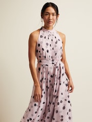 Phase Eight White Spot Naomi Chiffon Dress - Image 3 of 9