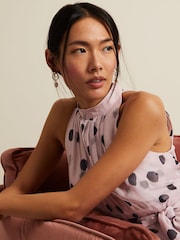 Phase Eight White Spot Naomi Chiffon Dress - Image 8 of 9