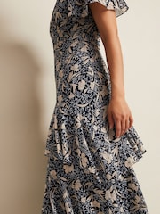 Phase Eight Black Floral Tyanna Maxi Dress - Image 8 of 9