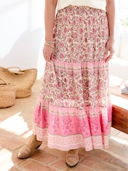 Jupe Maxi en coton à bordures imprimées - Image 1 de 4
