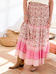 Jupe Maxi en coton à bordures imprimées - Image 3 de 4