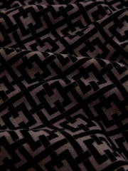 Black Chain Flocked Quarter Zip 100% Cotton Polo Shirt - Image 7 of 7