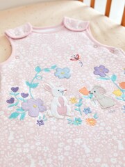 JoJo Maman Bébé Pink Meadow Appliqué 1.5 Tog Baby Sleeping Bag - Image 3 of 5