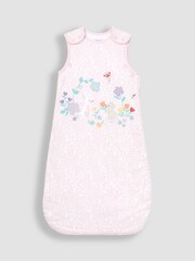 JoJo Maman Bébé Pink Meadow Appliqué 1.5 Tog Baby Sleeping Bag - Image 4 of 5