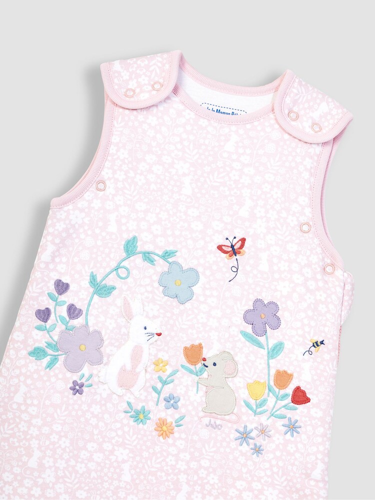 JoJo Maman Bébé Pink Meadow Appliqué 1.5 Tog Baby Sleeping Bag - Image 5 of 5