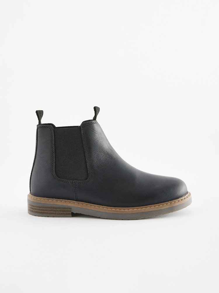 Schwarz - Chelsea-Stiefel aus Leder - Bild 2 von 5