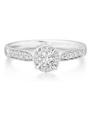 Beaverbrooks 18ct White Gold Diamond Halo Engagement Ring - Image 3 of 6