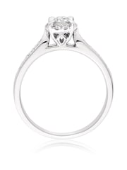 Beaverbrooks 18ct White Gold Diamond Halo Engagement Ring - Image 4 of 6