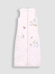 JoJo Maman Bébé Pink Meadow Appliqué 1.5 Tog Toddler Sleeping Bag - Image 1 of 2