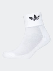 adidas Originals White Mid Cut Ankle Socks 3 Pack - Image 2 of 2