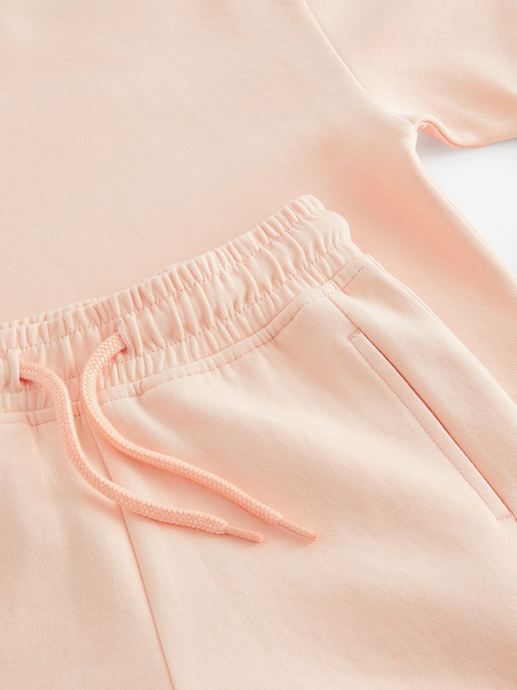Peach Relax Fit Heavyweight T-Shirt and Shorts Set (3-16yrs) - Image 3 of 3