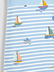 JoJo Maman Bébé Blue Stripe Sailing Boats Appliqué 1.5 Tog Baby Sleeping Bag - Image 4 of 4