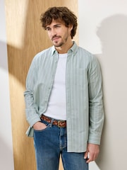 Groen - Cotton Traders Signature Long Sleeve Oxford Shirt - Afbeelding 2 van 4
