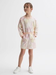 Reiss Pink Print Jona Printed Jersey Dress - Image 3 of 6