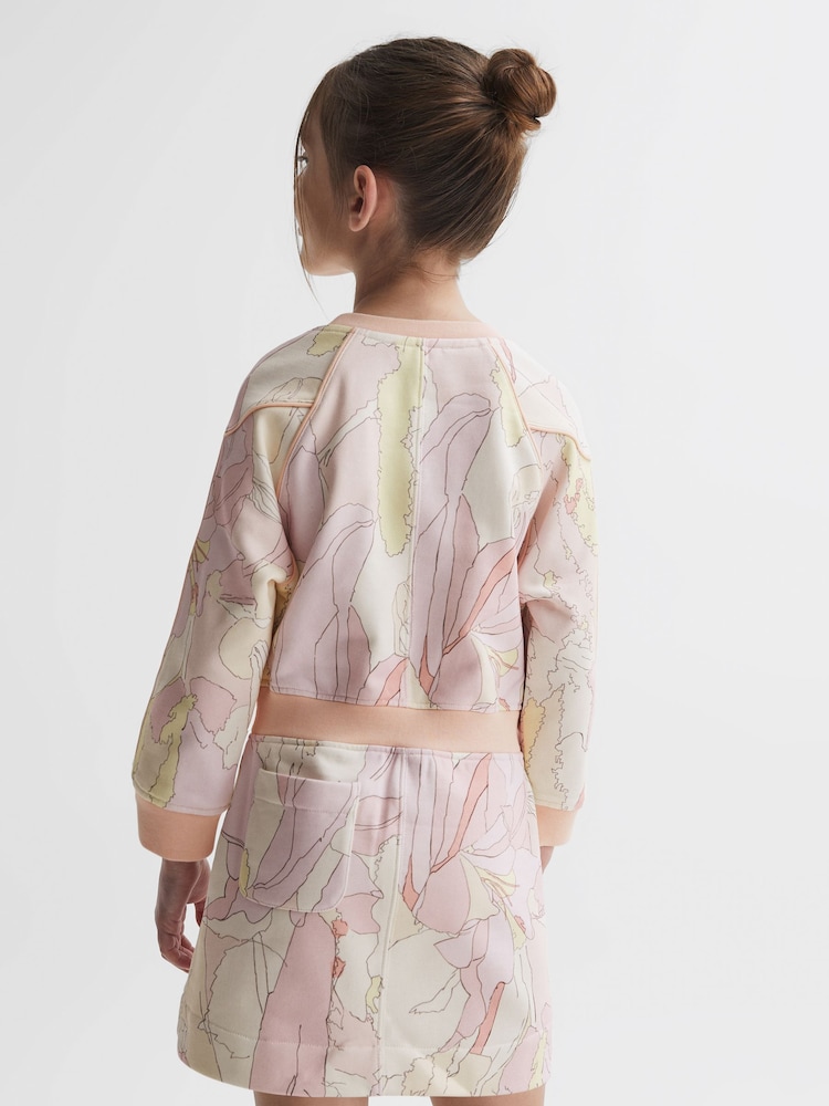 Reiss Pink Print Jona Printed Jersey Dress - Image 5 of 6