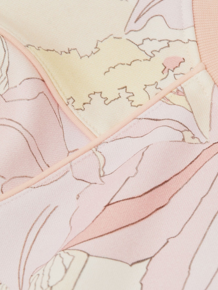 Reiss Pink Print Jona Printed Jersey Dress - Image 6 of 6