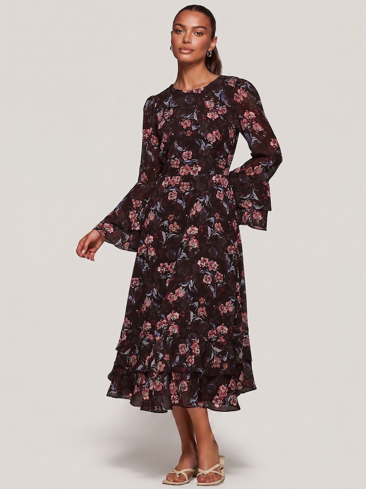 Rochie midaxi Jolie Moi cu imprimeu din șifon și volane - Imaginea 6 din 6 Rochie midaxi Jolie Moi cu imprimeu din șifon și volane - Imaginea 6 din 6