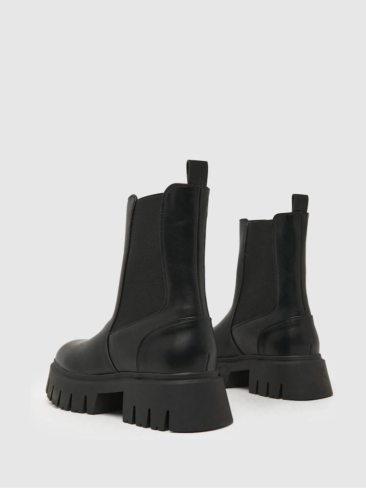 Schuh Amsterdam Chunky Chelsea Black Boots - Image 4 of 4