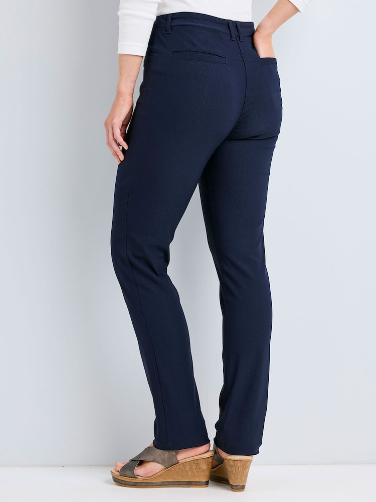 Cotton Traders Blue Super Stretchy Pull On Slim Leg Trousers 27" - Image 2 of 3