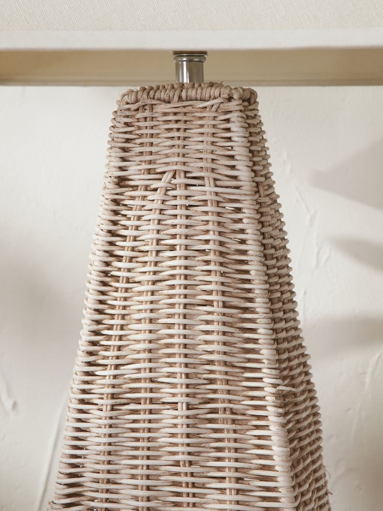 Pacific Lifestyle Natural Seacomb Rattan Pyramid Table Lamp - Image 2 of 6
