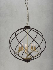 Searchlight Black/Gold Hugo 5 Light Ceiling Light Pendant - Image 2 of 3
