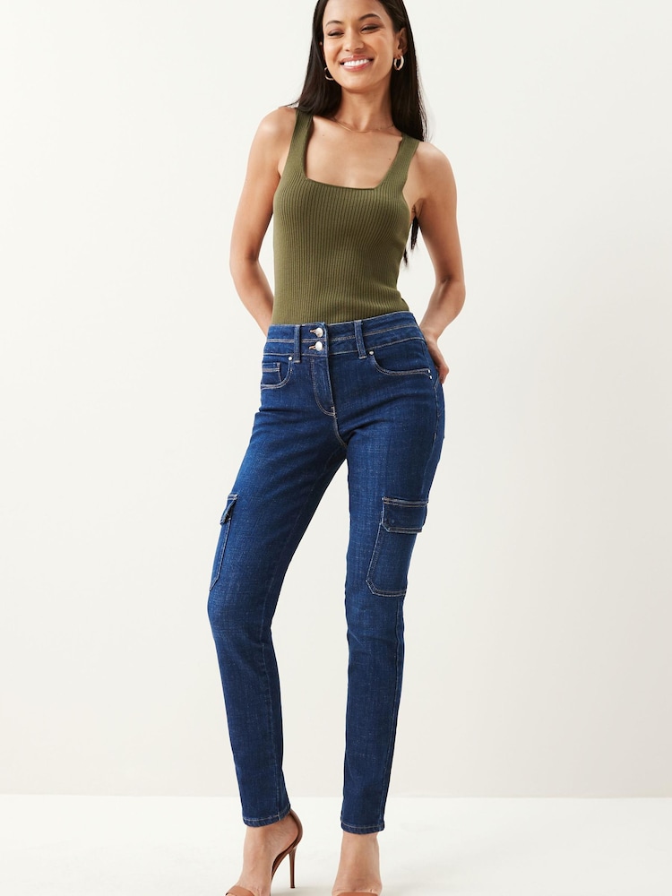 Inky Blue Lift, Slim And Shape Slim Cargo Jeans - Image 2 of 6