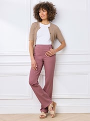 Cotton Traders Pink Premium Pull On Twill Straight Leg Jeans 25" - Image 1 of 4