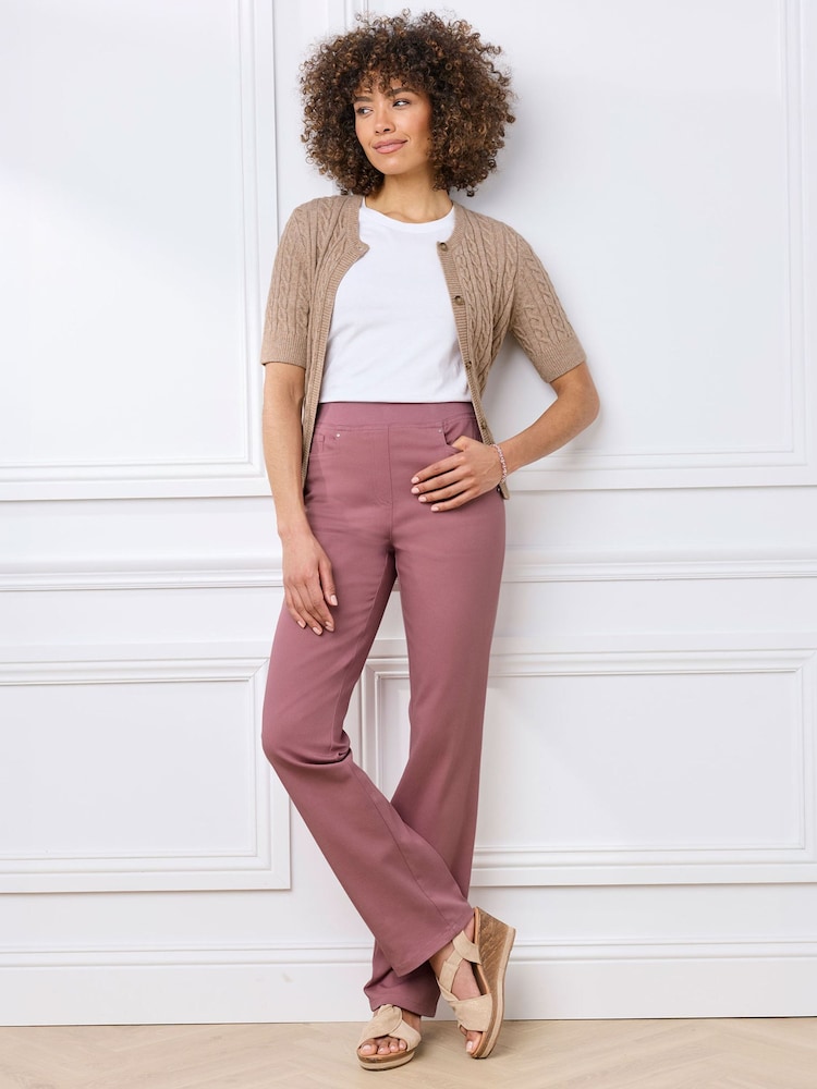 Cotton Traders Pink Premium Pull On Twill Straight Leg Jeans 25" - Image 1 of 4 Cotton Traders Pink Premium Pull On Twill Straight Leg Jeans 25" - Image 1 of 4