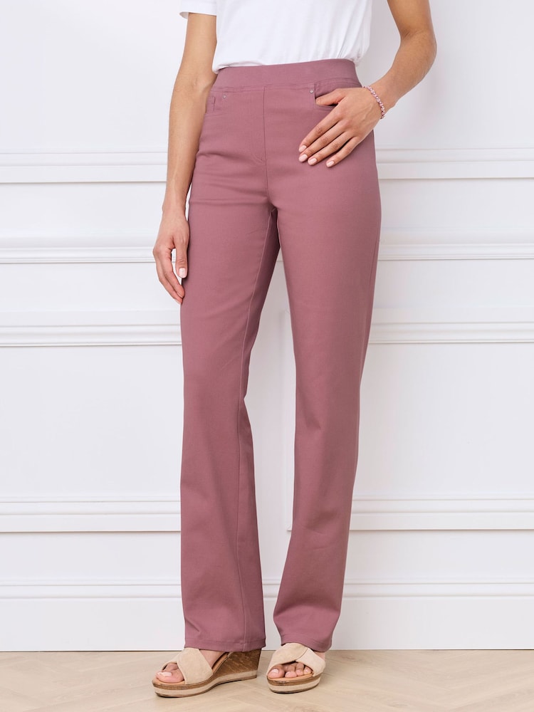 Cotton Traders Pink Premium Pull On Twill Straight Leg Jeans 25" - Image 2 of 4 Cotton Traders Pink Premium Pull On Twill Straight Leg Jeans 25" - Image 2 of 4
